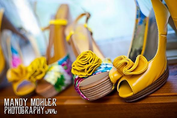 Bride and bridesmaids' funky shoes